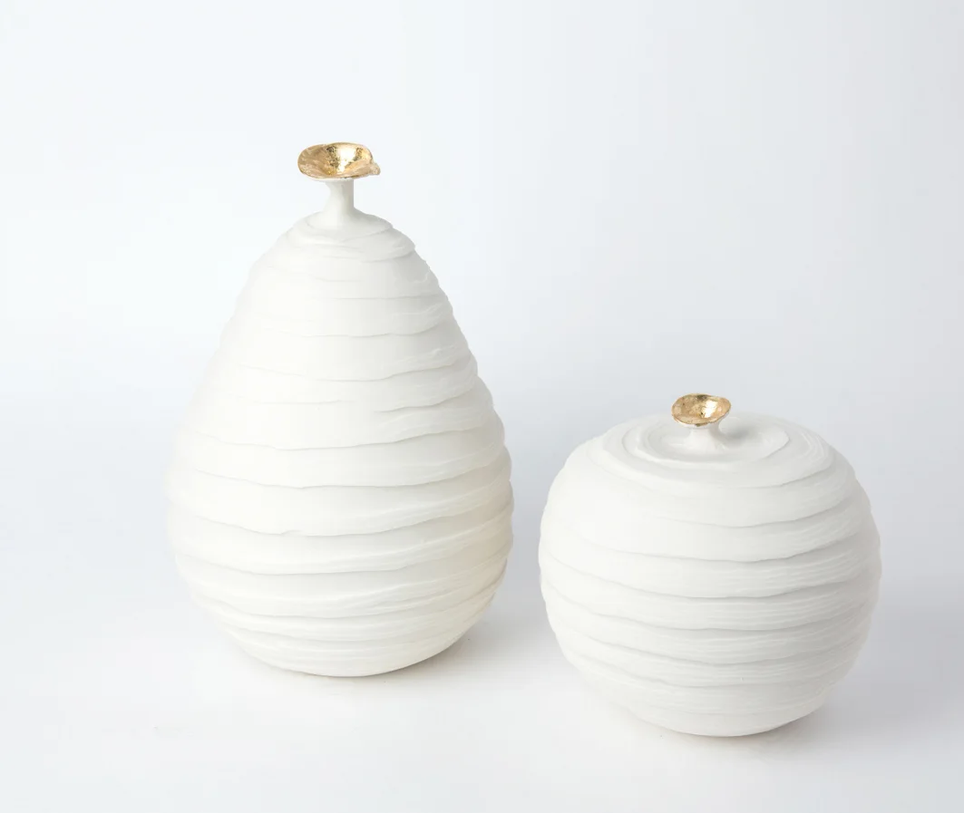 Apple Pear Sculpture Duo
