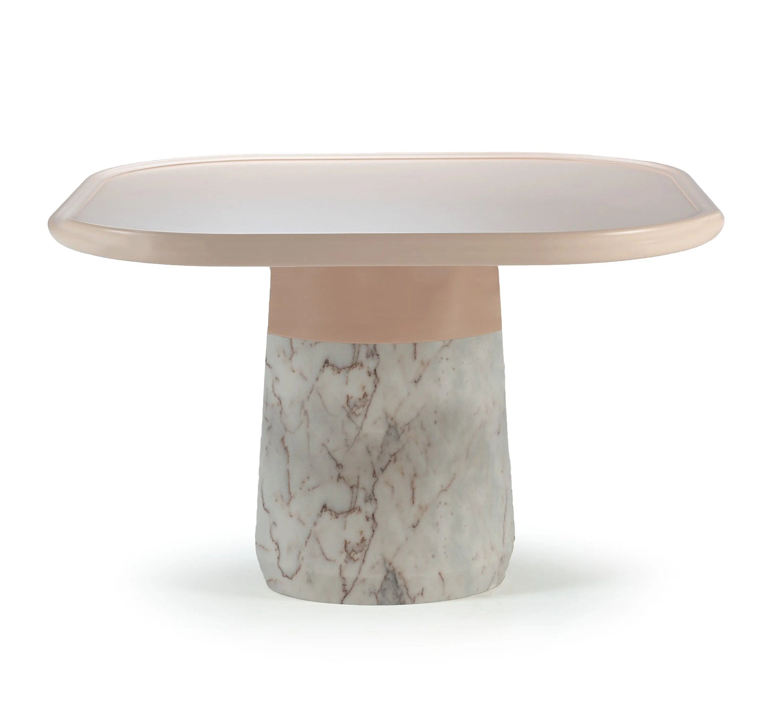 Poppy Side Table - Nude Lacquered Top