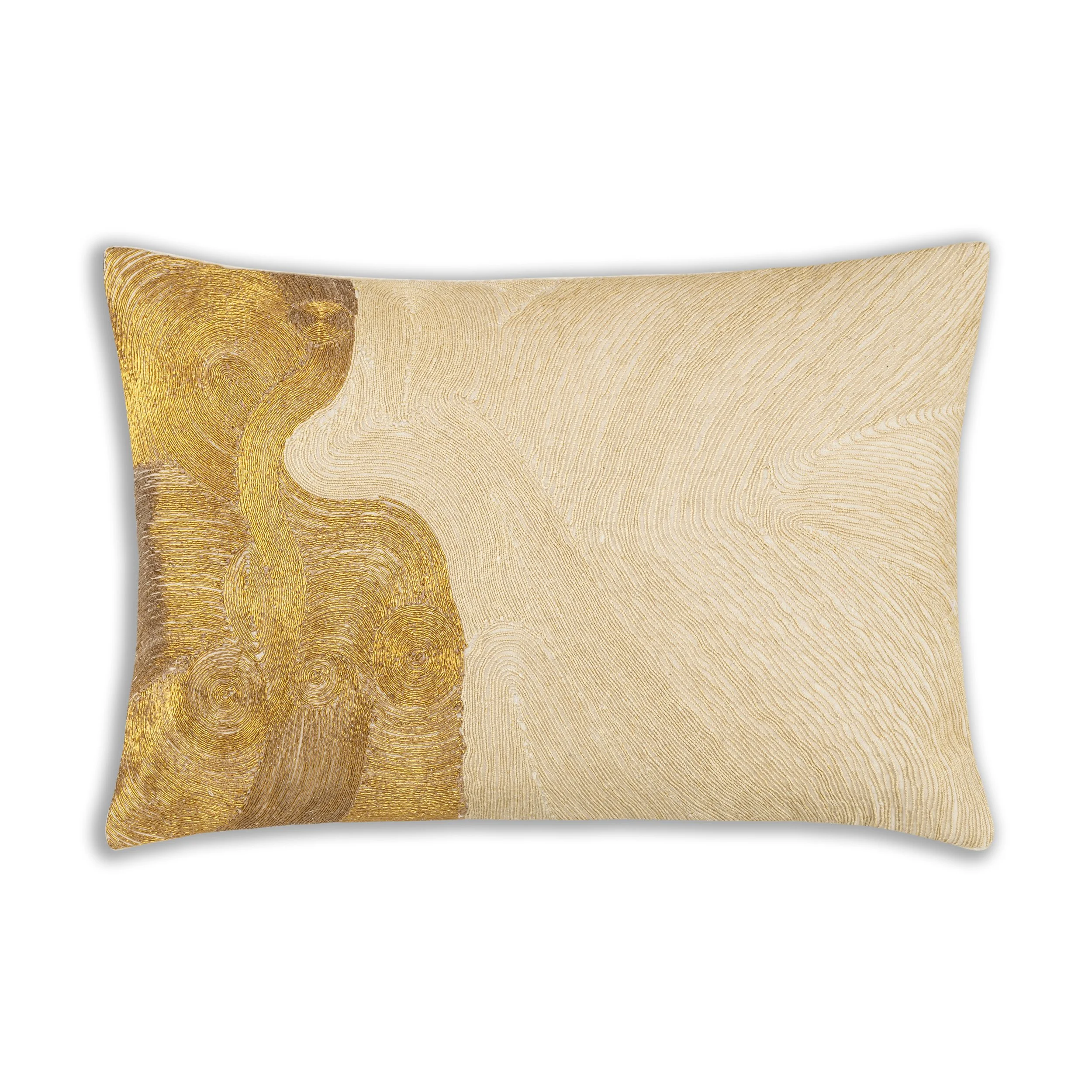 Zer Lumbar Pillow - Ivory and Gold