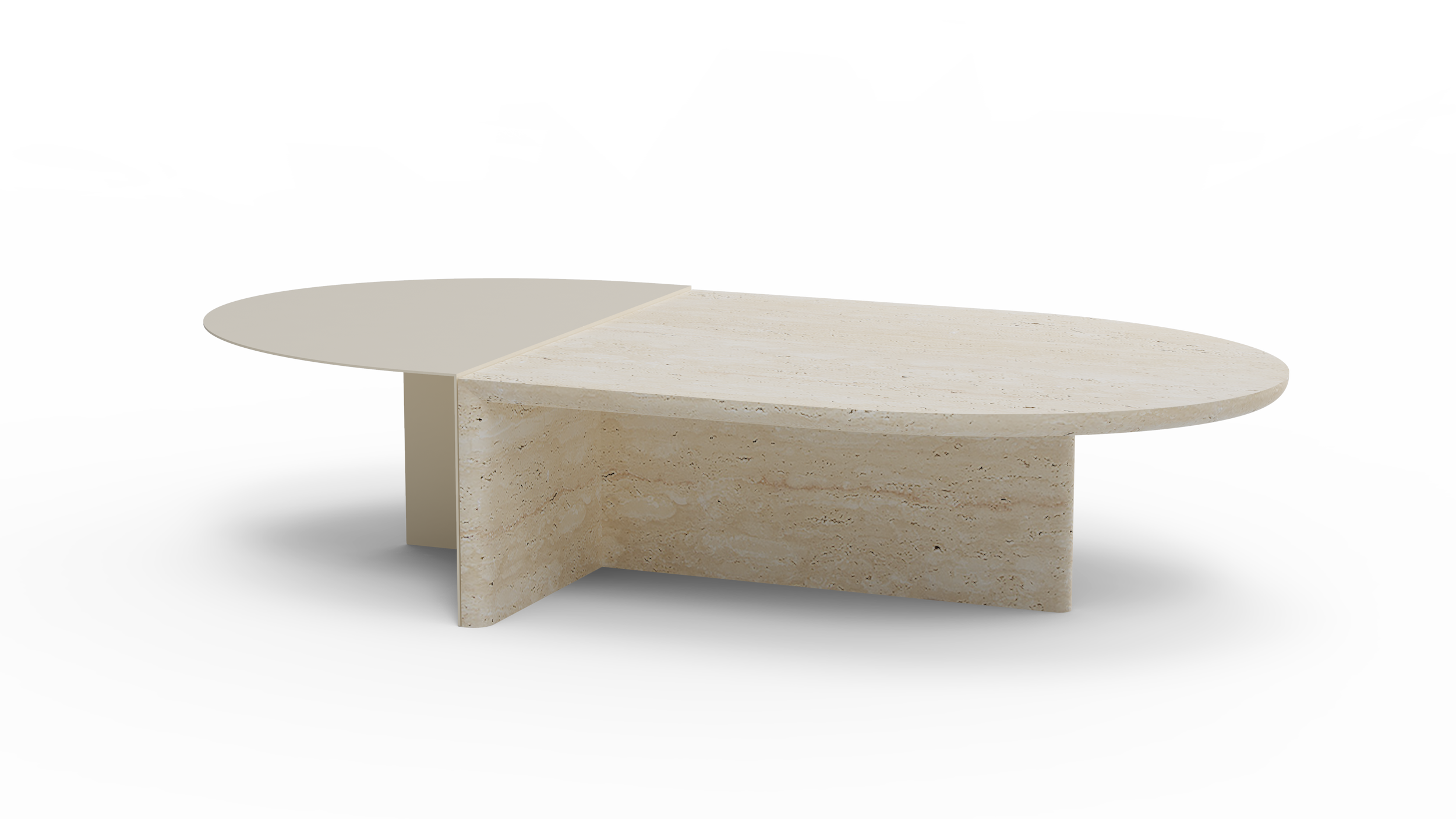 Duplex center table - Travertino e metal - ivory.png