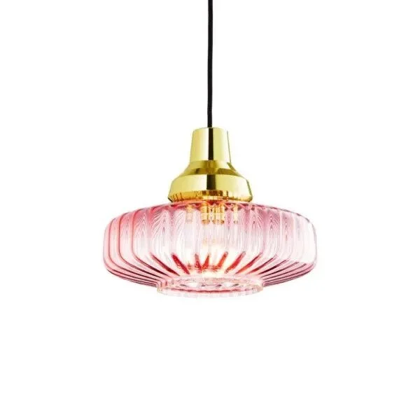 The Perfect Home Decor: Light Pink New Wave Optic Pendant, Milo Bean Ottoman, and Malibu Armchair