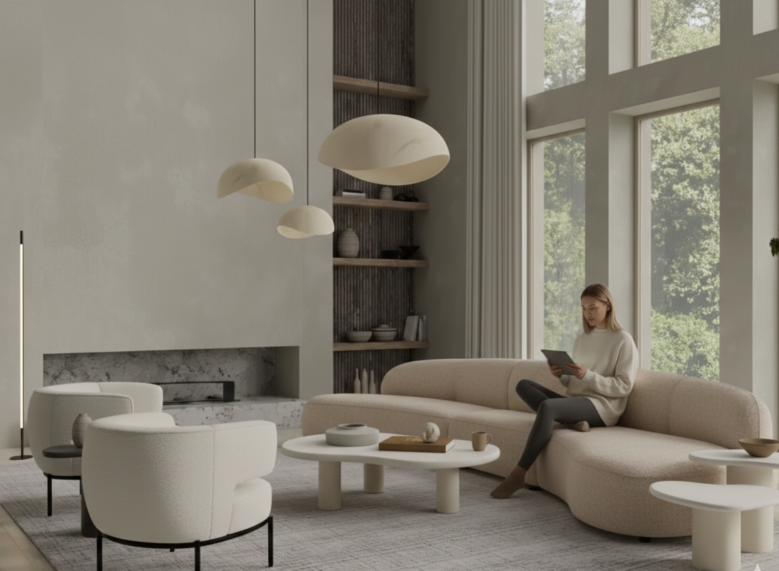 Moritz 4-piece modular sectional in Alabaster Boucle for a bright Zen living room.png