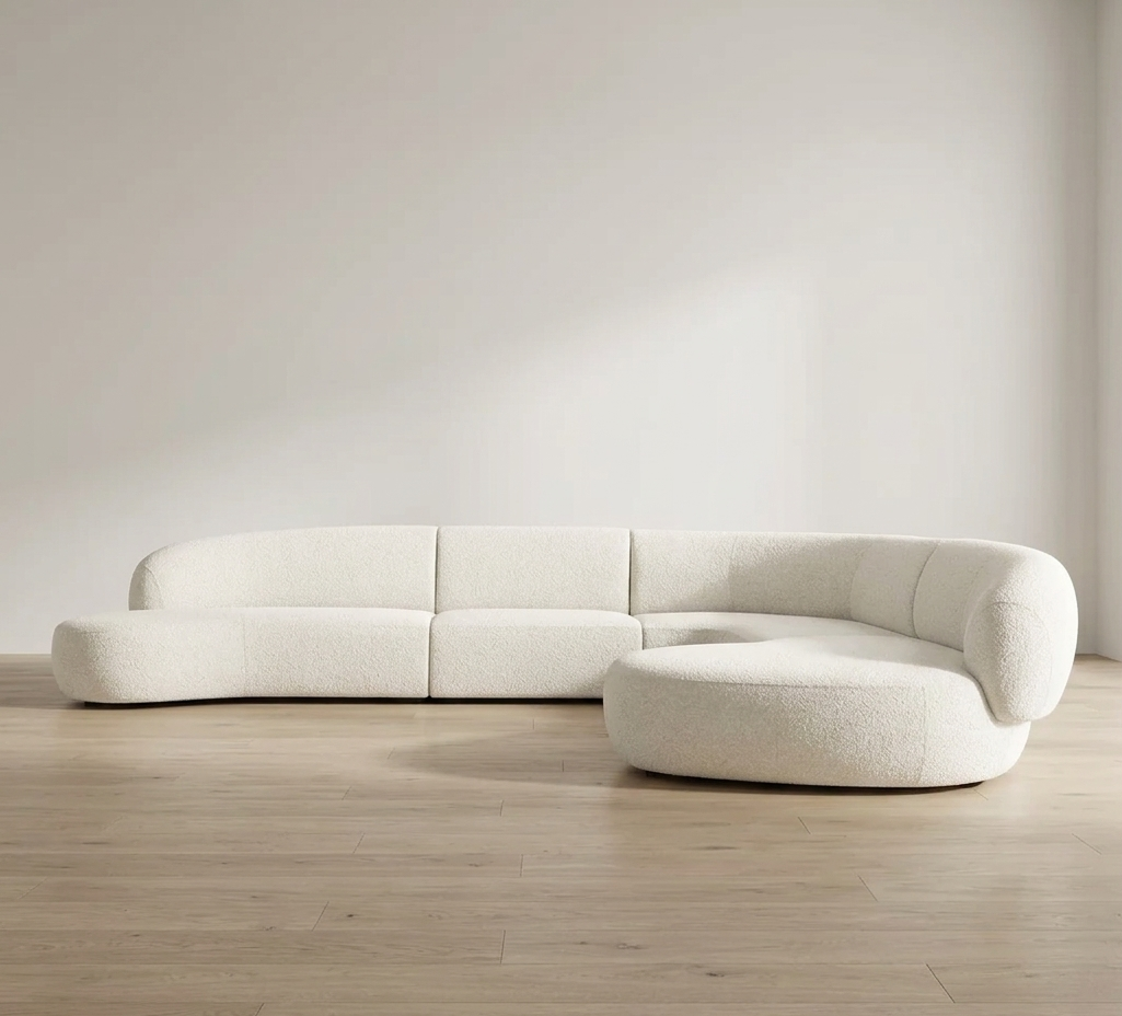 MORITZ 4 PIECE CURVED SOFA -Light cream curved sculptural sofa Alabaster Boucle fabric- Marie Burgos Collection.png