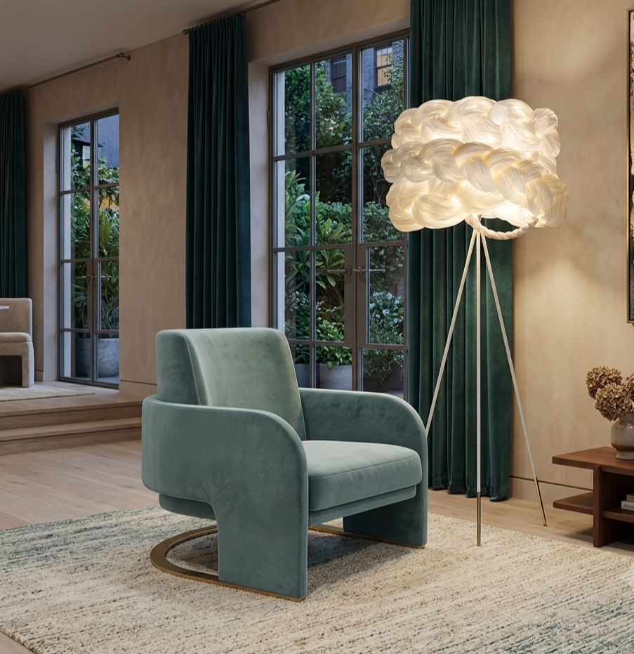 Odisseia Armchair Fine Duck with Bride Floor Lamp