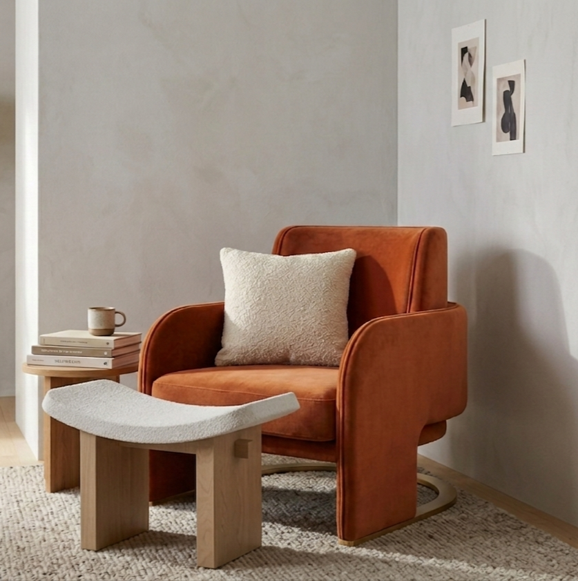 Odisseia Armchair with Nara Ottoman