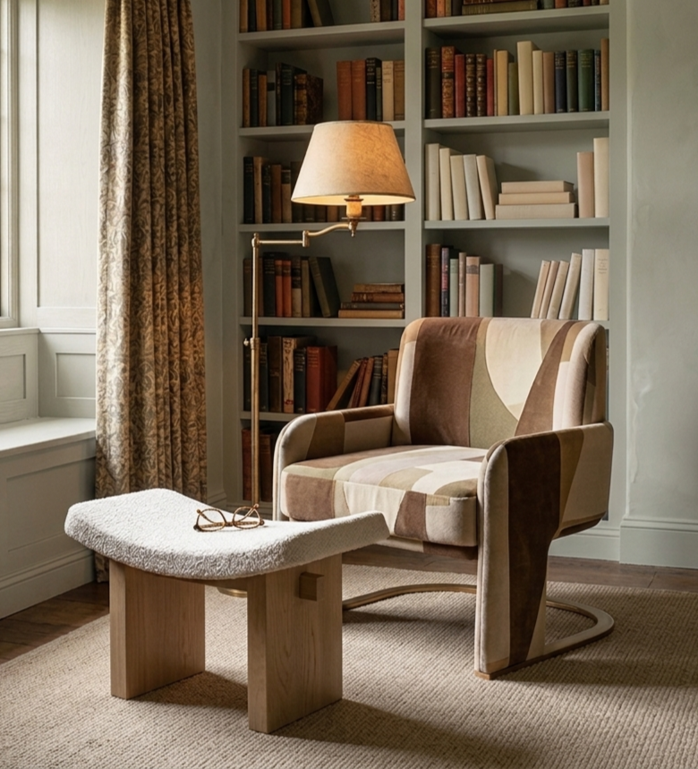 Odisseia Armchair District Silt with Nara Ottoman