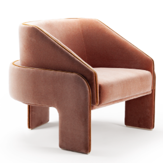 L'Unite Armchair - Holly Hunt Harvest Moon - Angled Front View