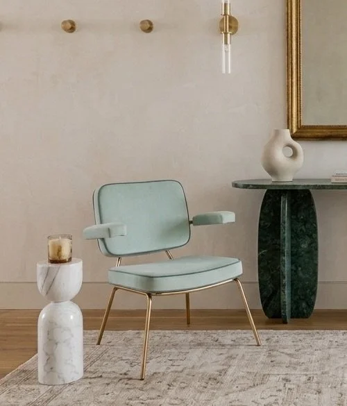 State Armchair with Catus Table and Apothecary End Table
