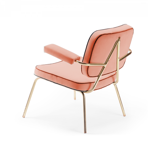 State Armchair - Apricot - Rear Angled View