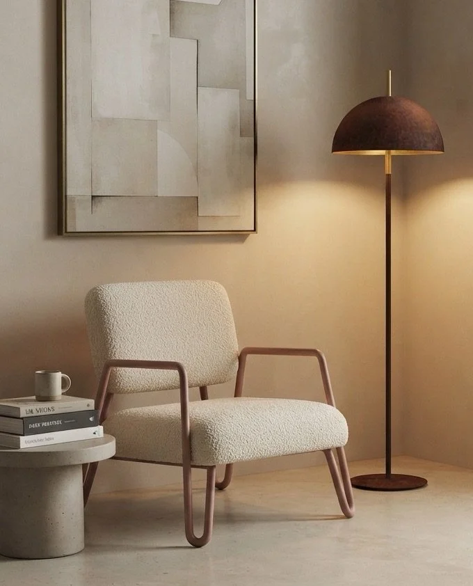 Miami Armchair with Queen Floor Lamp