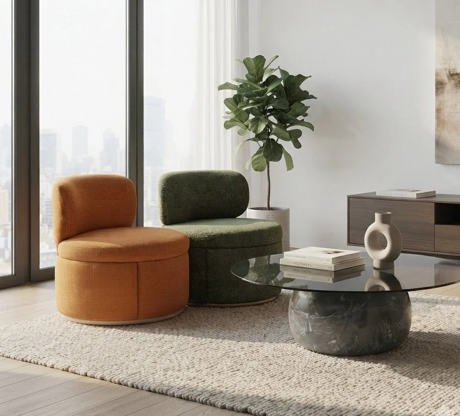 Mimi Armchair with Skip Grey Coffee Table