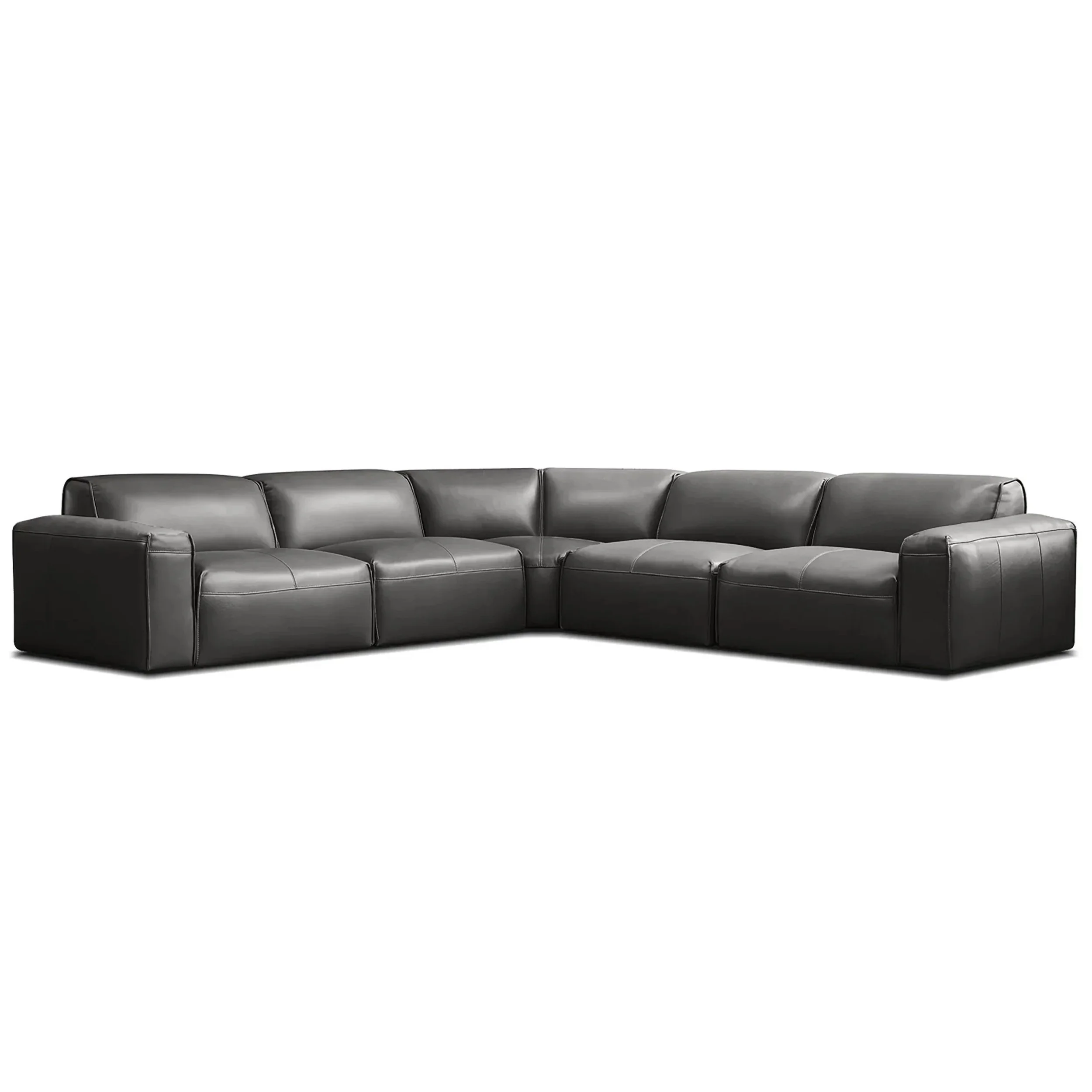 BOONE SECTIONAL - IRON ORE LEATHER