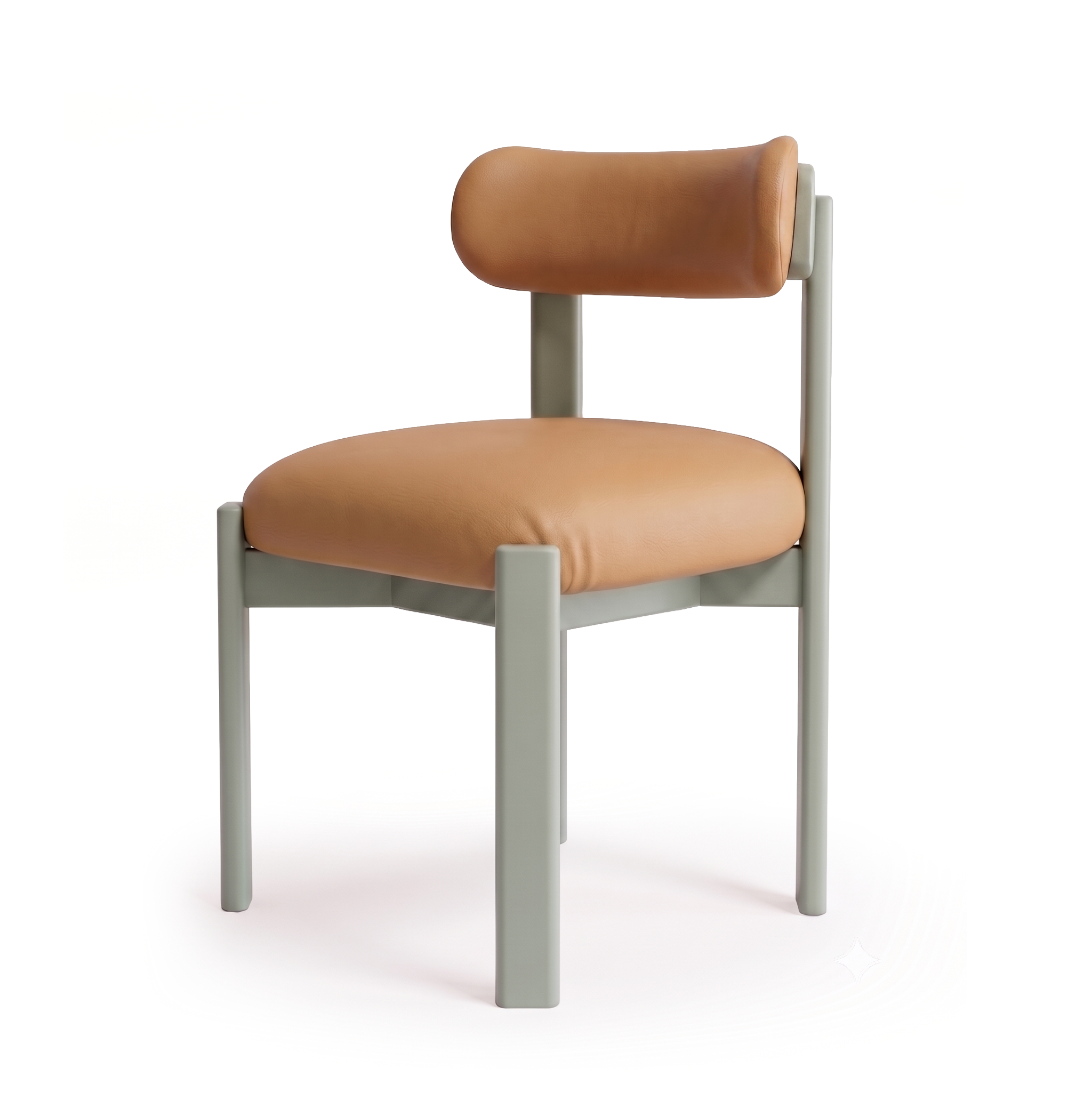 Siena Dining Chair — Laser in Tan Feet in Jade | Marie Burgos Collection