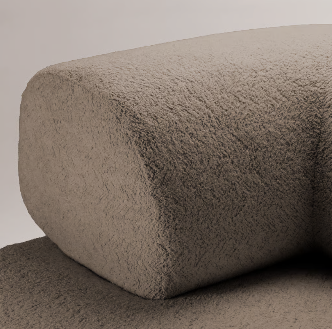 Carmel modern curved sofa in white boucle fabric detail.Marie -Burgos- collection.png.webp