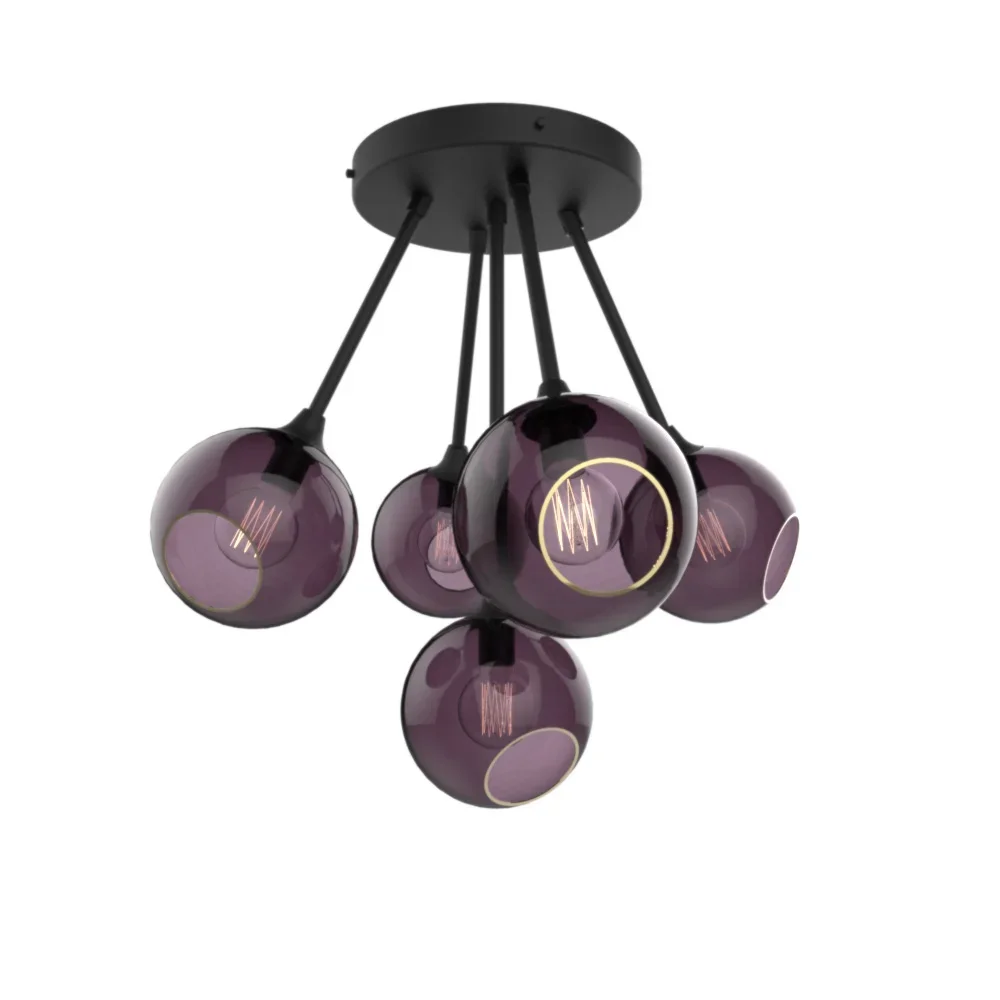 Ballroom Molecule Black - Purple Chandelier