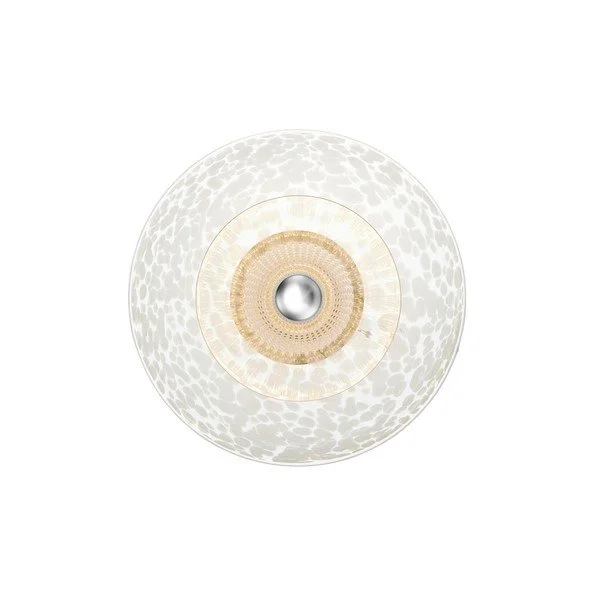 Clear Disco Rama wall sconce, 19-inch hand-blown optic glass with white confetti pattern — Marie Burgos Collection.