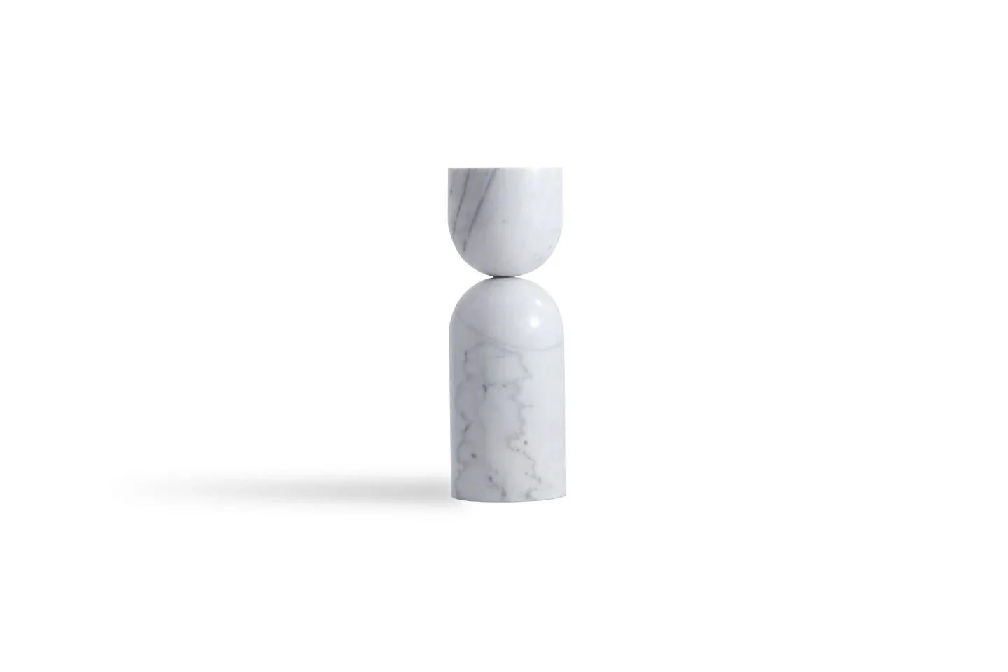 APOTHECARY END TABLE - WHITE MARBLE