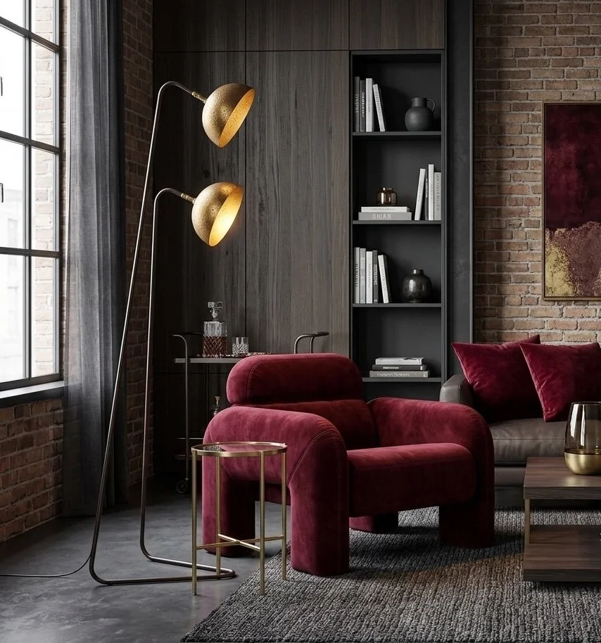 Vertigo Armchair with Queen Double Floor Lamp.jpeg