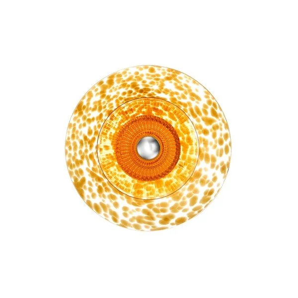 Amber Disco Rama wall sconce, 19-inch hand-blown optic glass in honeyed amber — Marie Burgos Collection.