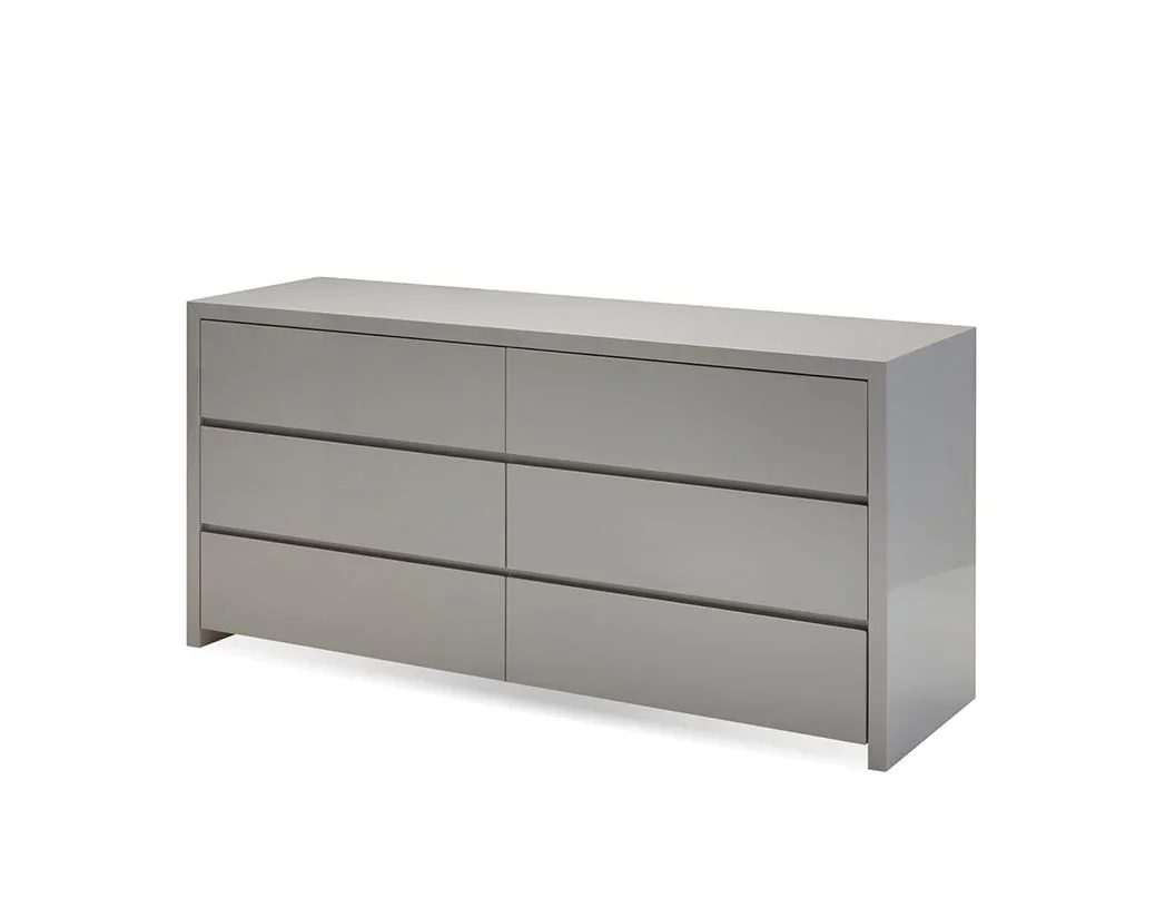BLANCHE DRESSER 6-DRAWERS - Light Gray
