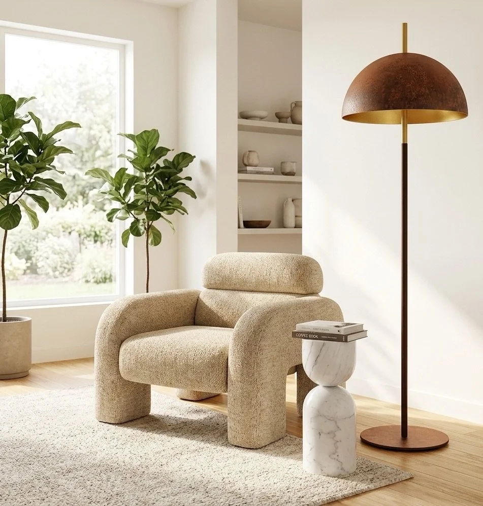 Vertigo Armchair with Apothecary Table and Queen Lamp.jpeg