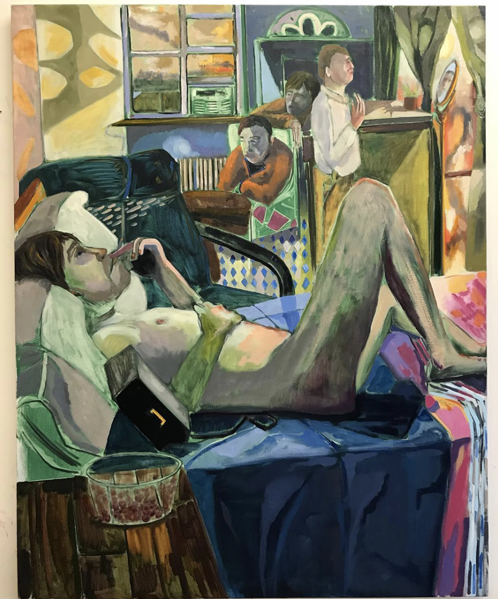Too Much for One , 2018, Oil on canvas, 68 x 54 inches