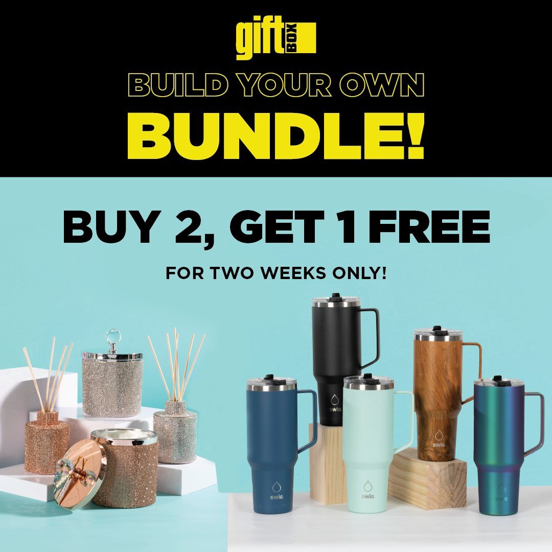 Build your own bundle at @giftboxau #MundaringVillage🤩 

Buy 2, get 1 FREE‼️ Choose any combination between Freya Sol candle, diffuser, and Swig drinkware to complement your style✨

📅Valid until March 20th 2024, or while stocks last.

#builsyourown