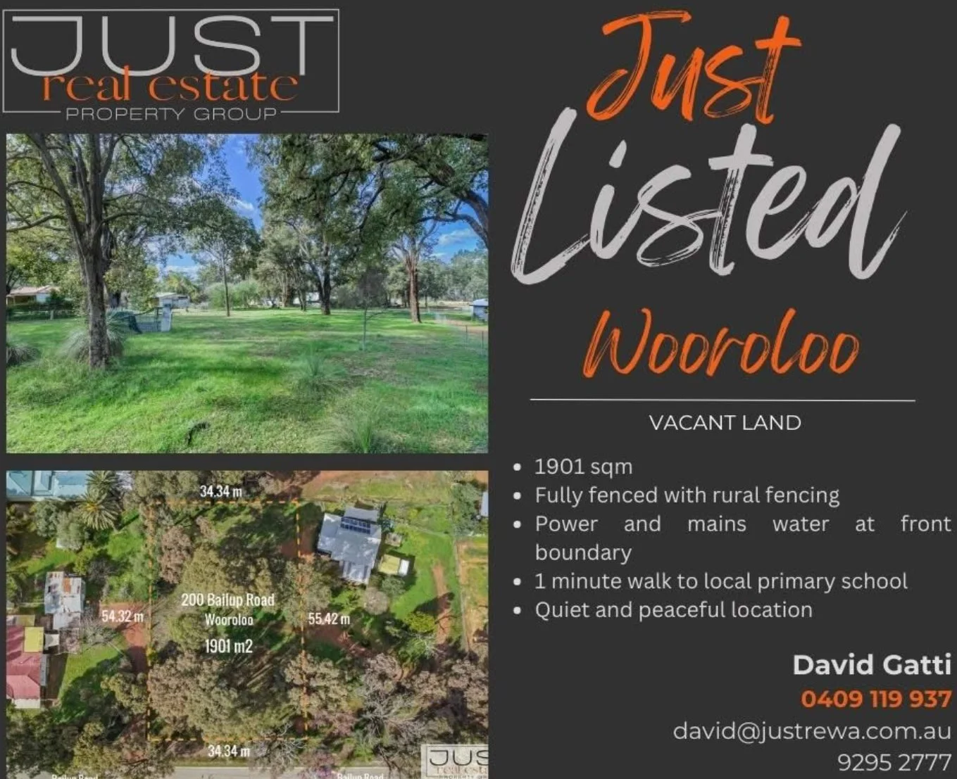 🏡✨ FOR SALE &ndash; VACANT LAND

Looking to build your dream home?
Just Real Estate Property Group at Mundaring Village currently has 200 Bailup Road, Wooroloo available for $280,000.

A fantastic opportunity to secure vacant land in a peaceful semi