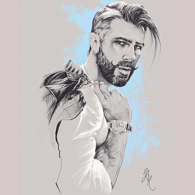 #TBT to my portrait illustration of @mr_kid - this was a fun one. Love Eli&rsquo;s style and he&rsquo;s a great champion of illustration. -
-
#portrait #portraitillustration #fashionillustration #fashionillustrator #mensfashion #mensstyle #menshair #