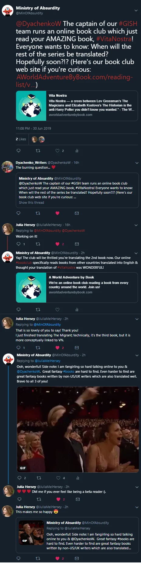 (Combined into a single conversational screenshot for readability. You can check out the various Twitter exchanges beginning here .)