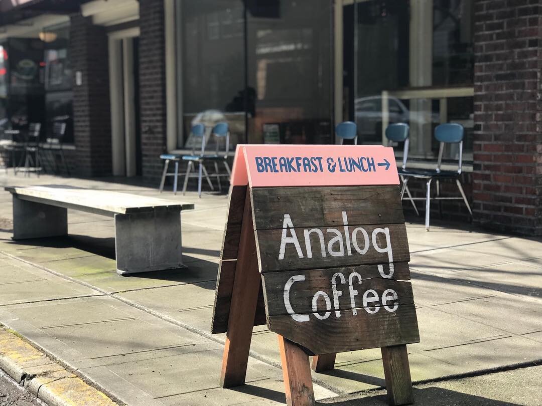  image description: analog cafe sign 