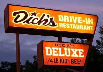 image description: image of dicks restaurant sign  