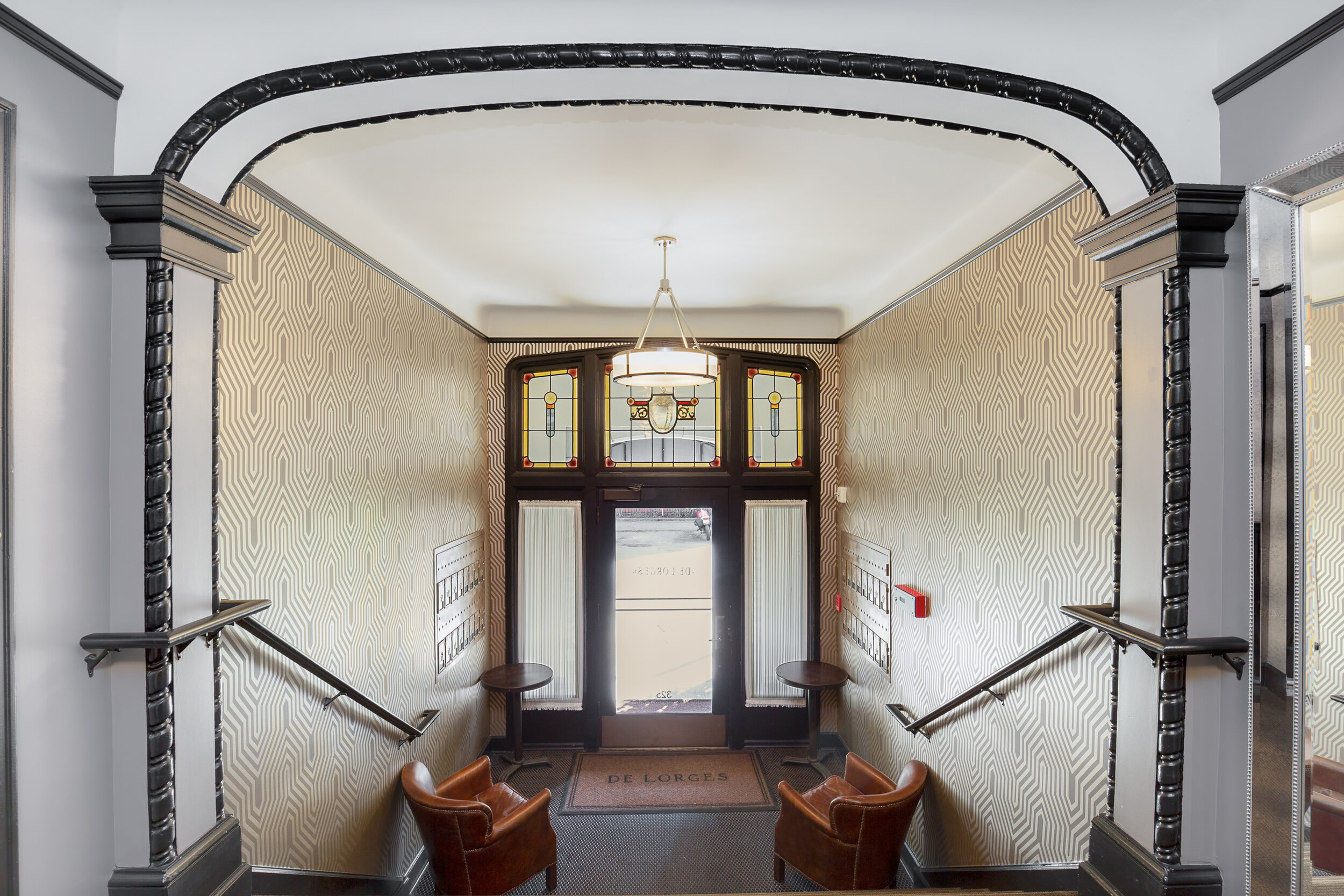  image description: entryway of de lorges building 