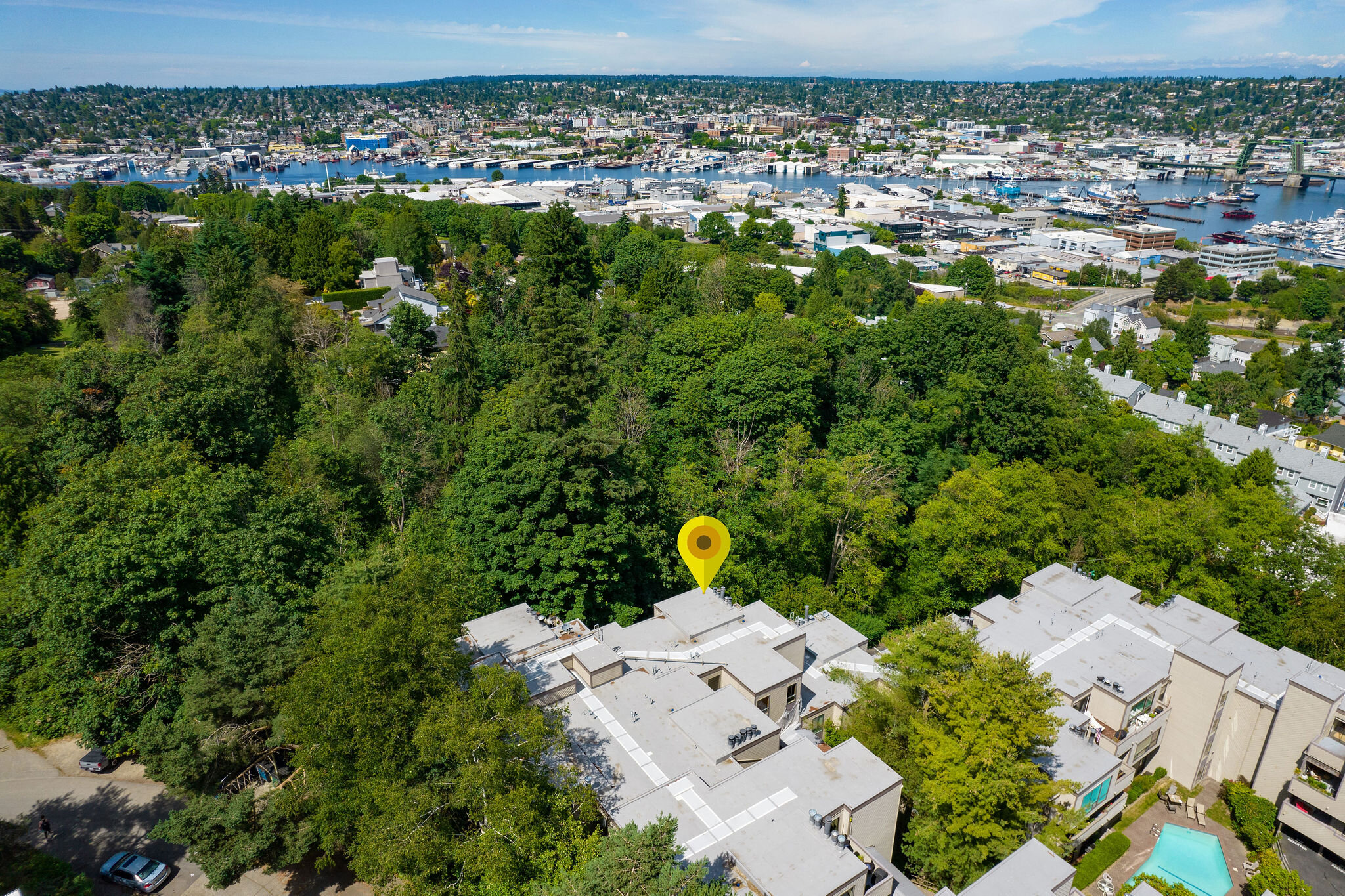  image description: view of neighborhood and condo building  