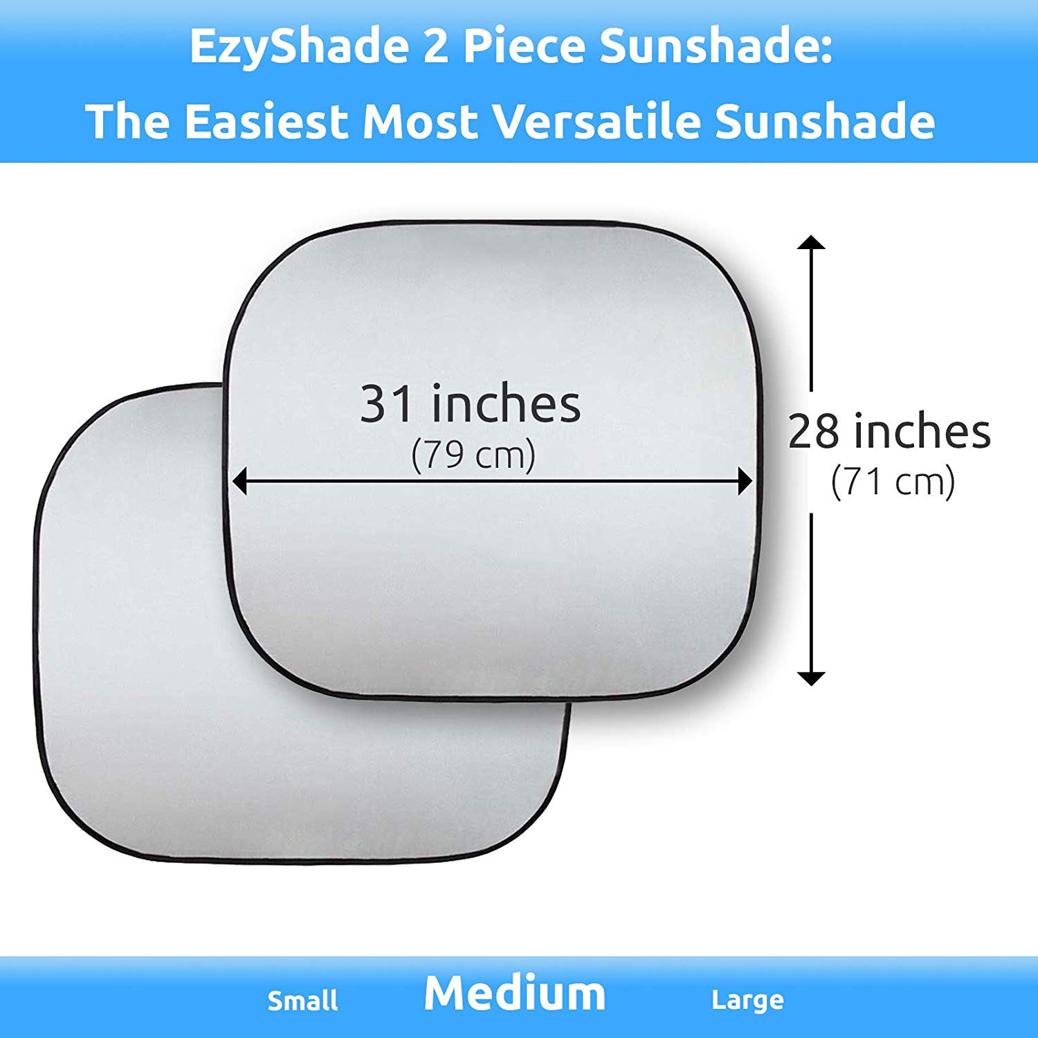 2-MM Thickness Basics UV Reflecting Foldable Front Windshield Sun Shade 144.78 cm x 66 cm 