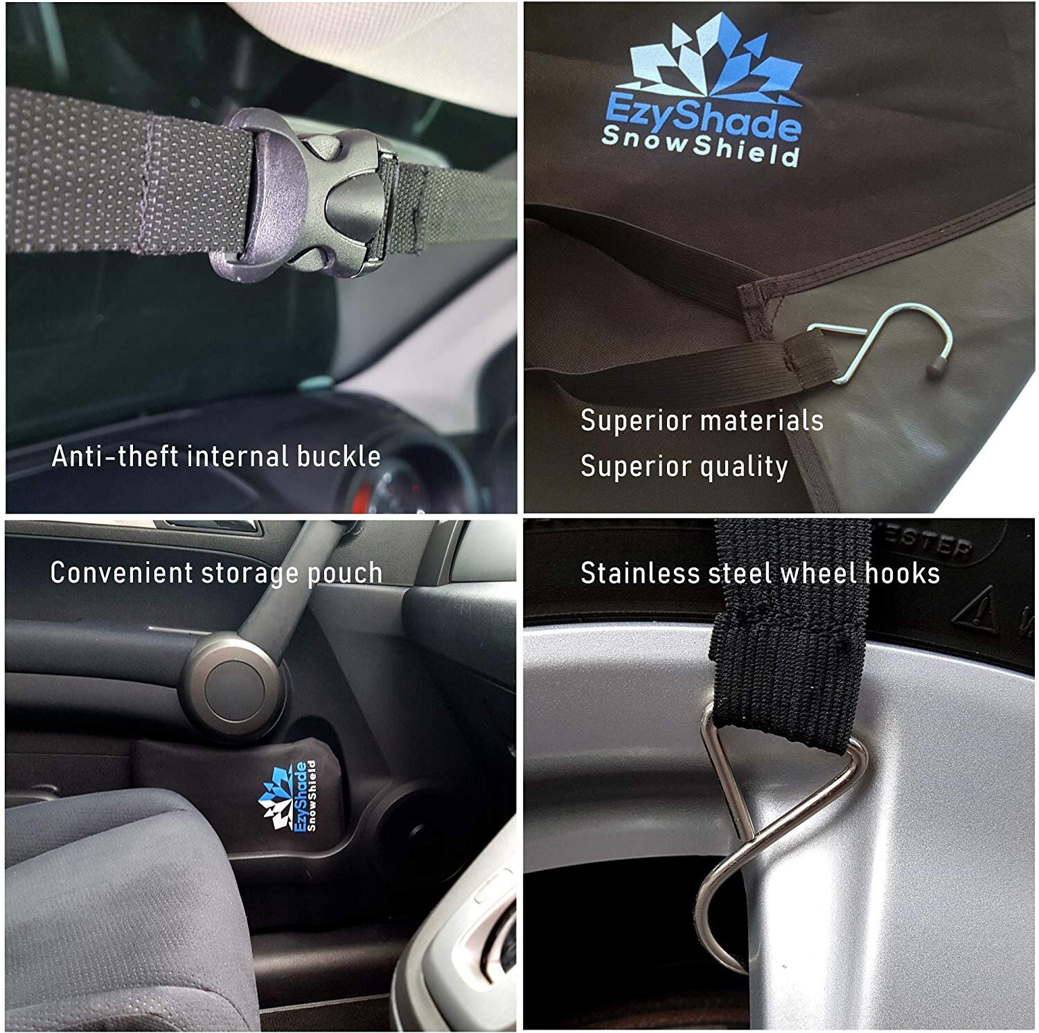 EzyShade Windshield Snow Cover + Bonus Item. See SizeChart with Your