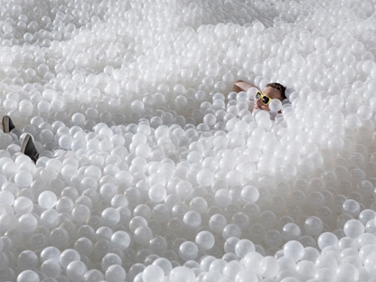 'The Beach' by Snarkitecture at The National Building Museum in Washington, D.C. (2015). Images from Dezeen