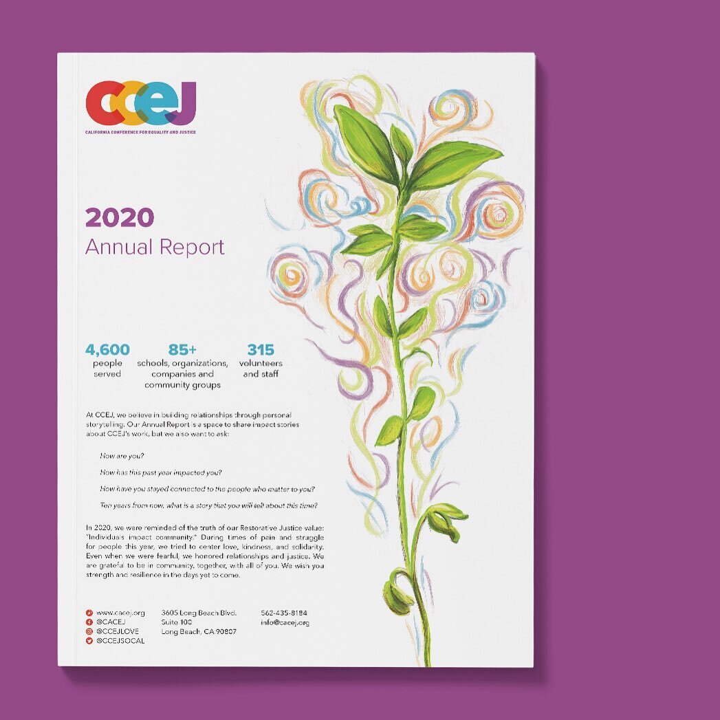 I recently designed this annual report for @ccejlove, which is a great org and also such a creative and collaborative group to work with as a designer. They wanted to include themes of new growth and sprouting to symbolize all the transformation in t
