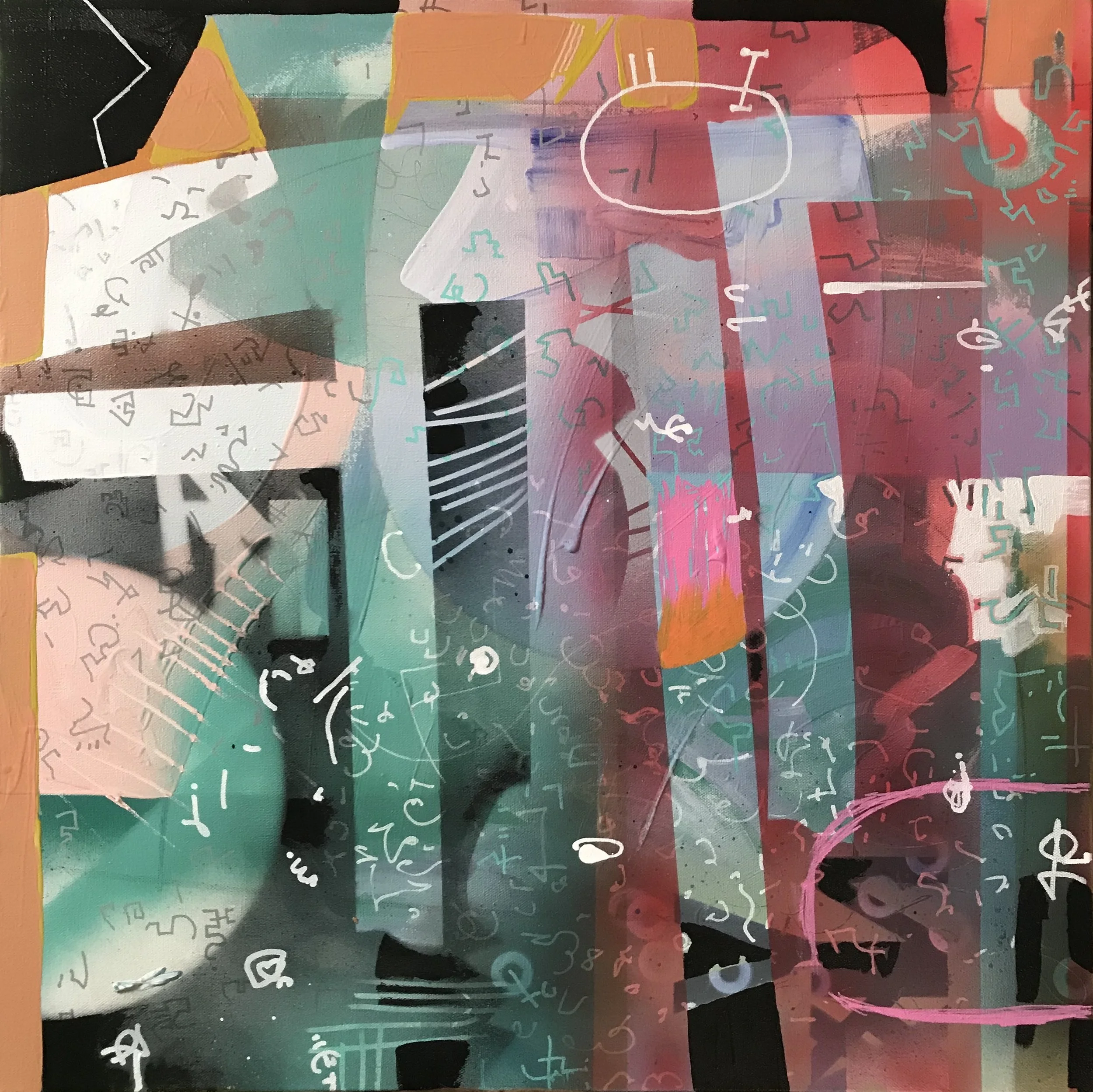 Lost Language 24" x 24" acrylic on canvas