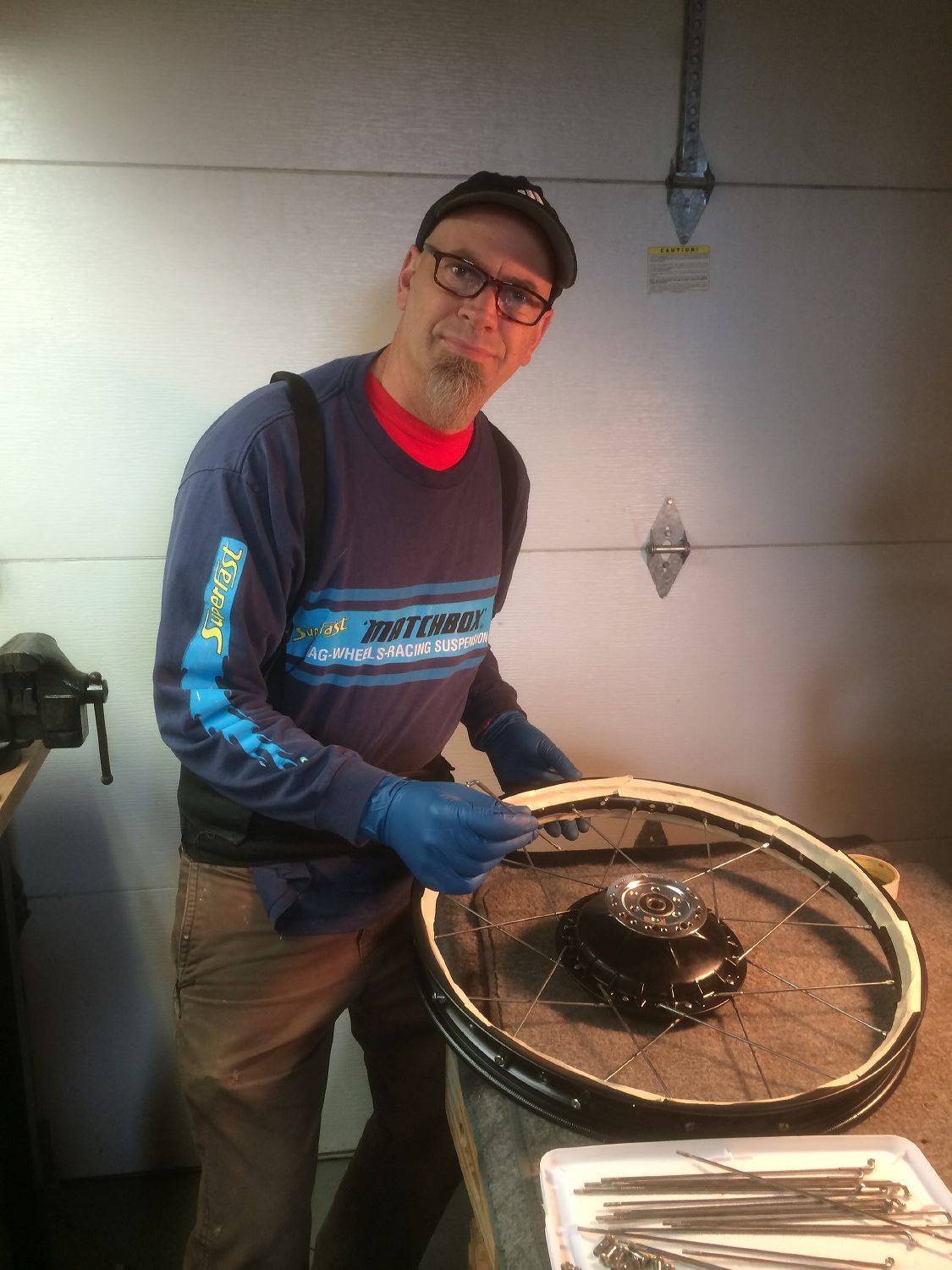 I built the wheels after I polished the spokes. That was the first and last time I lace spokes.