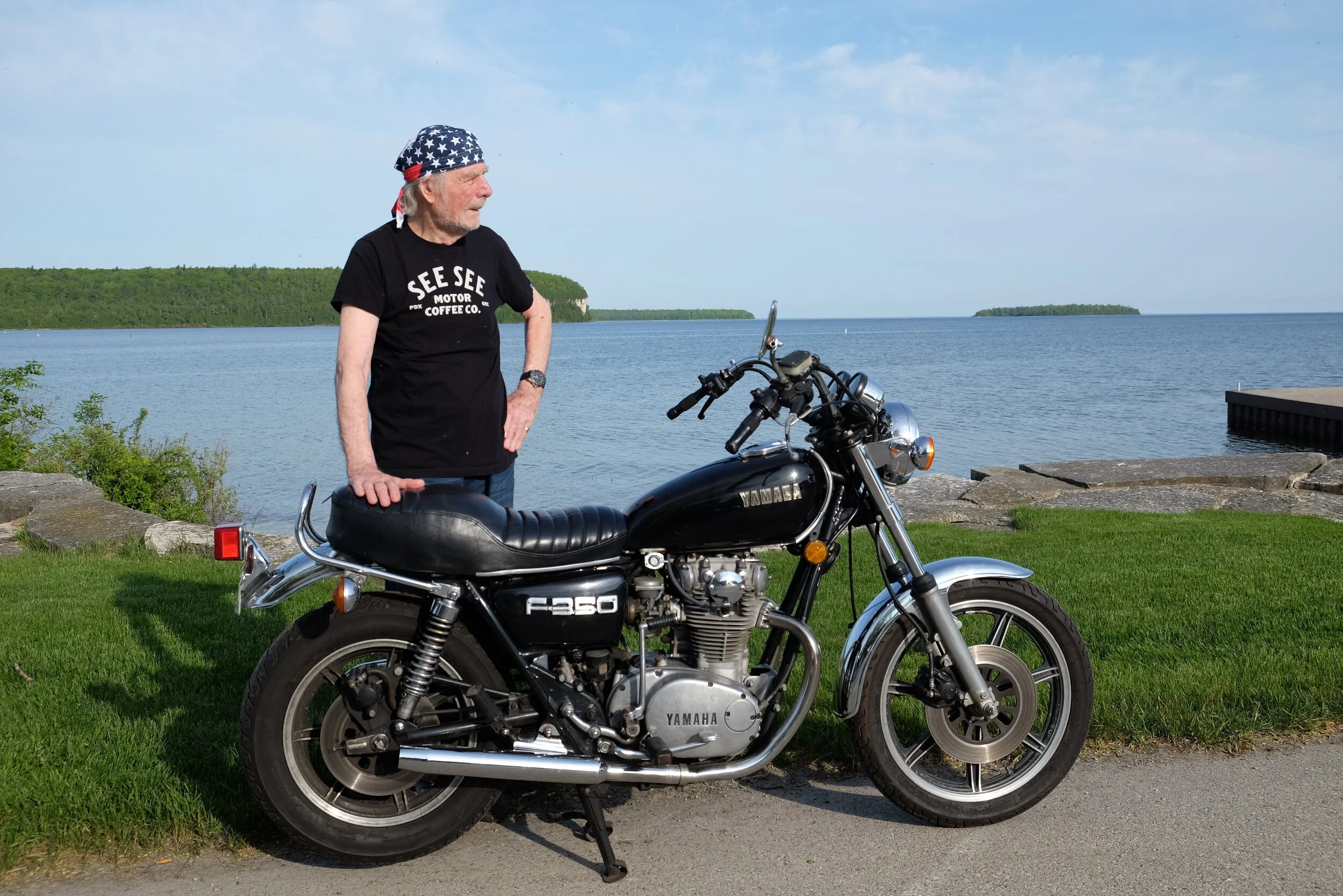  Here is how it started: 1979 Yamaha XS650 Special. I saw it for sale on the side of the road in Sister Bay for $700. My dad approves! 