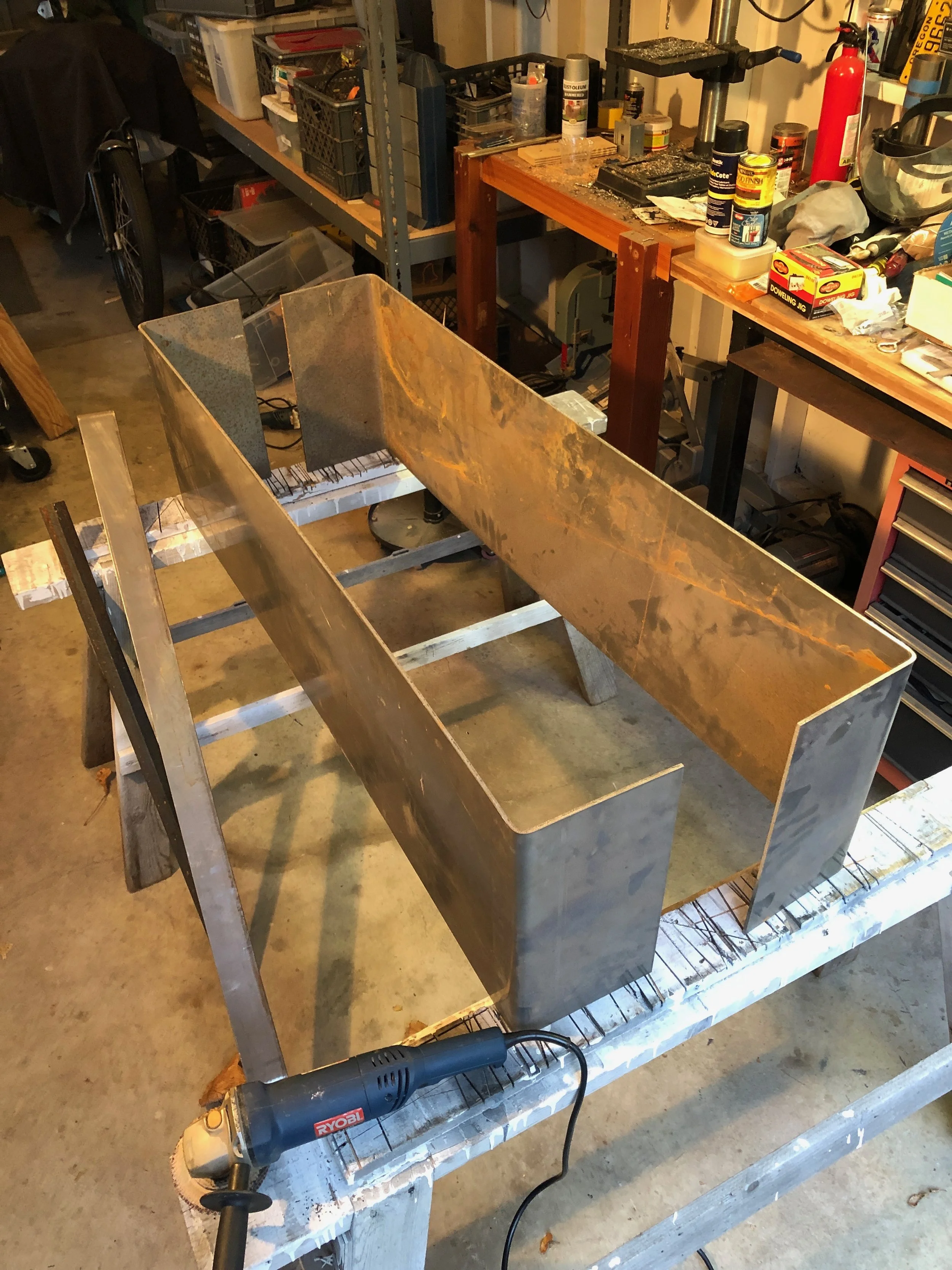  I had 2 pieces of steel cut and bent. 