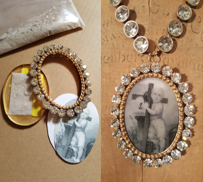 A specially commissioned pendant incorporating loved ones cremated remains.