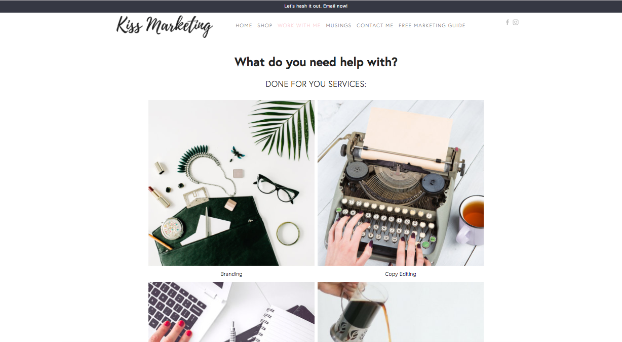 Website template without a header image.