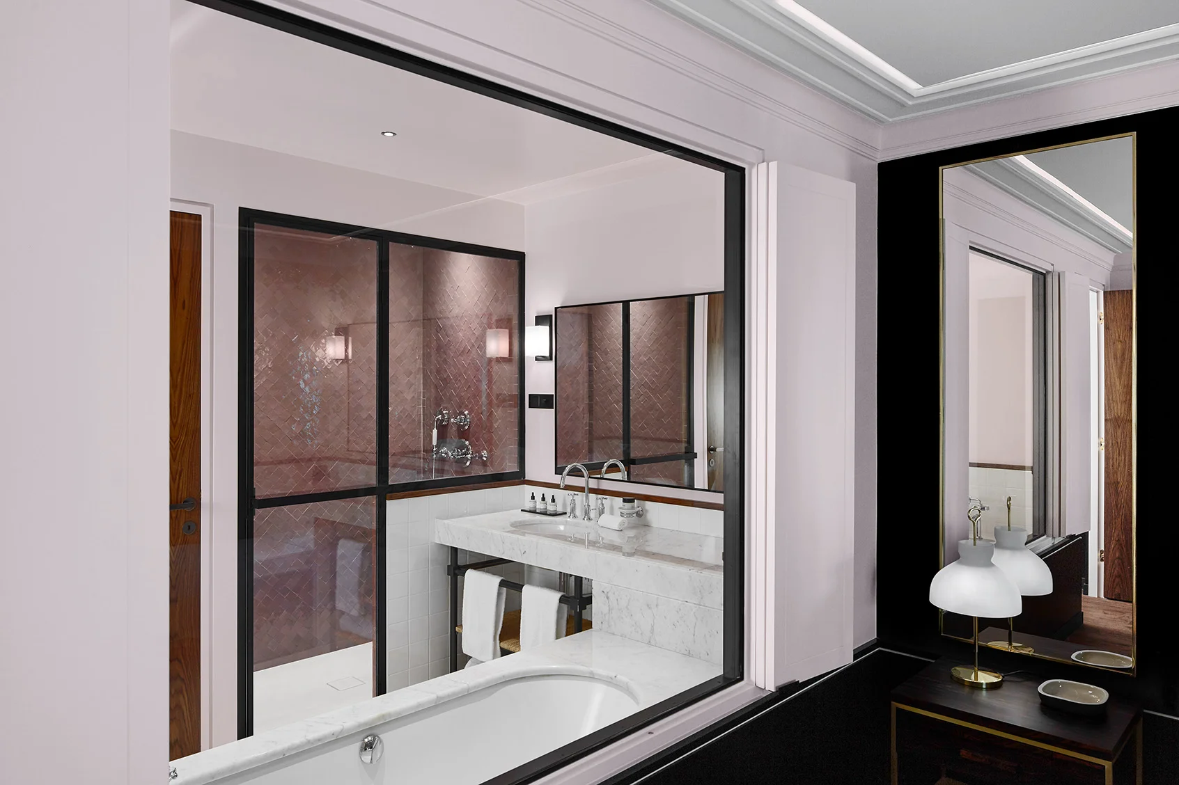Le Roch Hotel and Spa Paris with Petrol Blue zellige from Ateliers Zelij