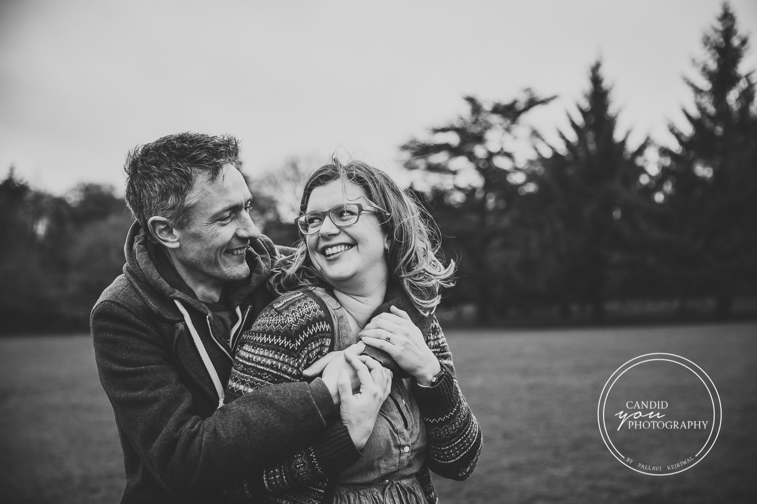 Harborne couple parents looks lovingly and romantically at each other