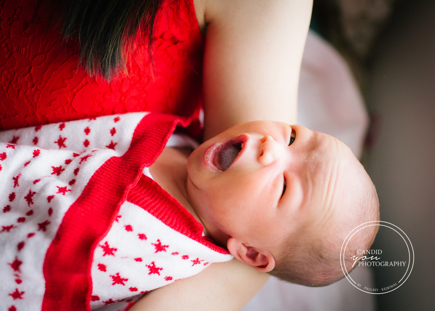 Harborne chinese newborn baby girl yawning