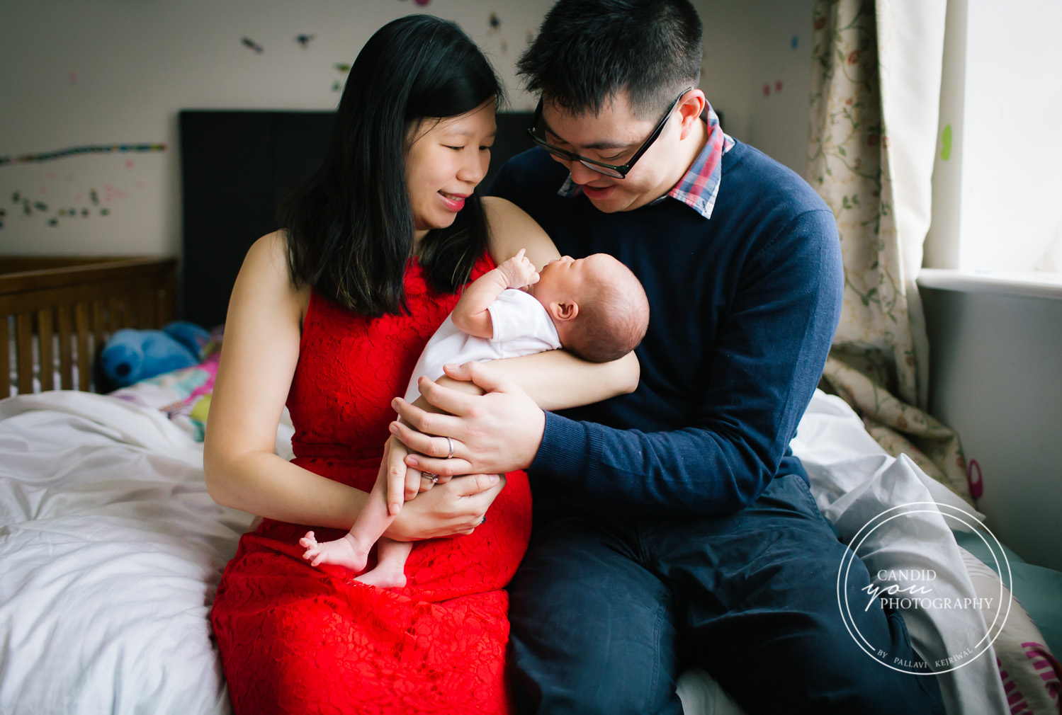Birmingham UK chinese asian couple with newborn baby girl