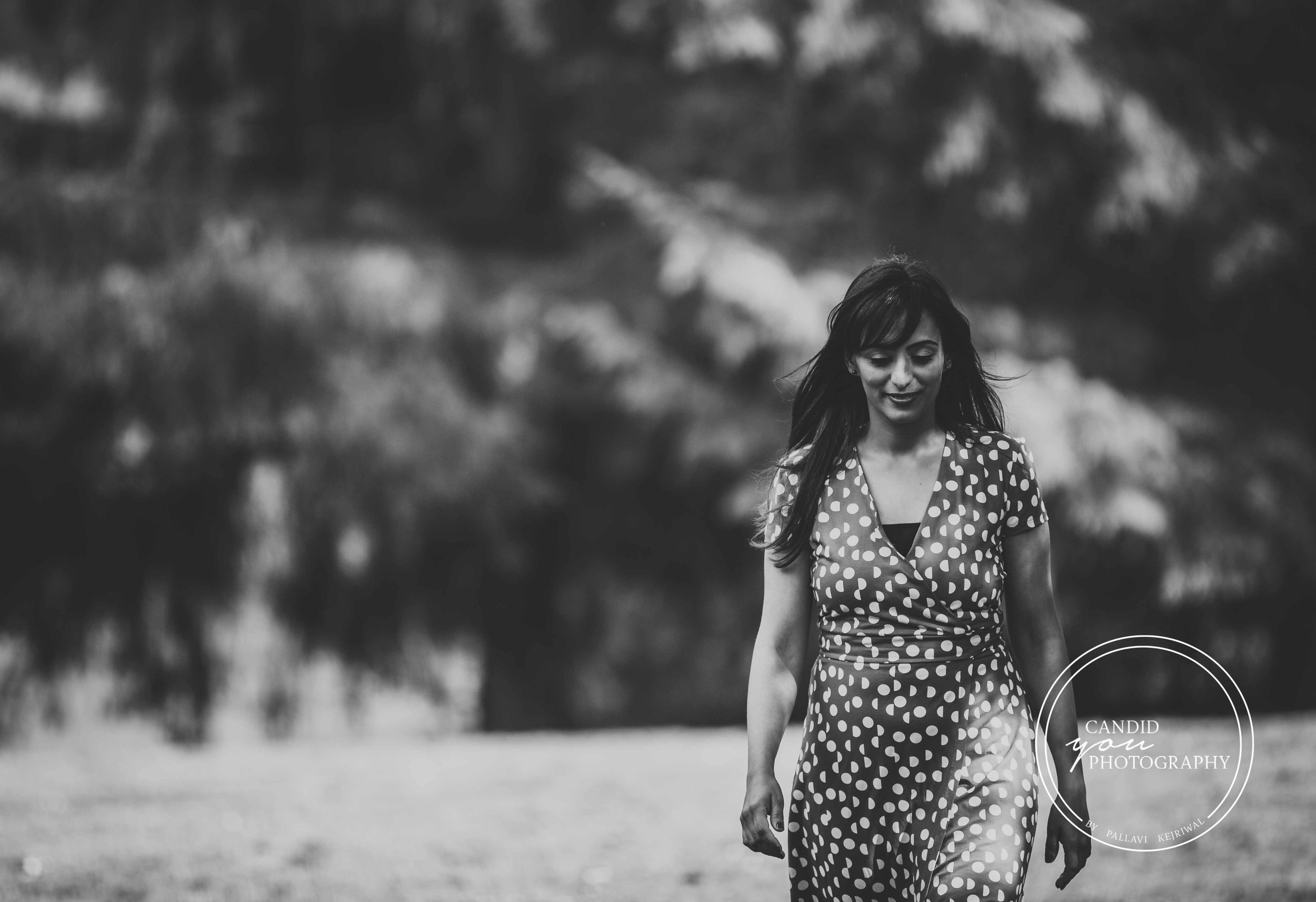 beautiful lady walking in the park