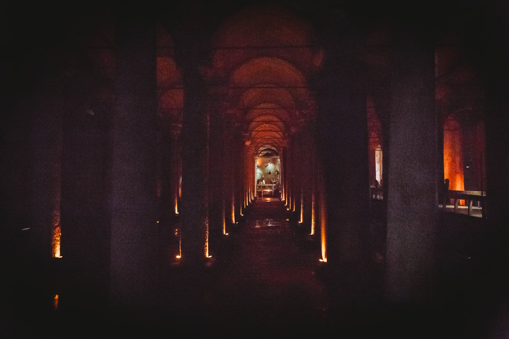 inside basilica cistern
